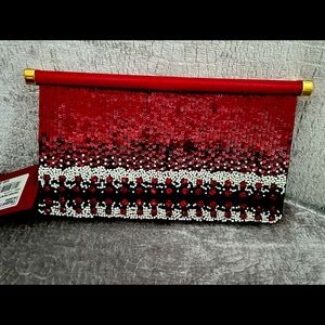 Valentino leather clutch. Beaded with sequins.